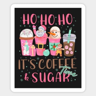 Christmas Coffee Cups with Retro Pink Santa Magnet